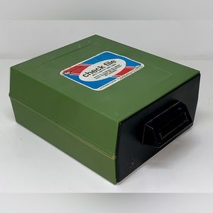 1969 Vintage Borden Sterling Plastic Sliding Drawer Check File Box